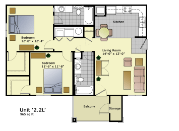 a floor plan of a home with bedrooms and a living room and a dining room
