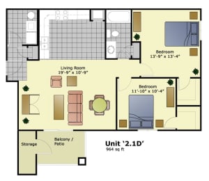 a floor plan of a home with bedrooms and a living room