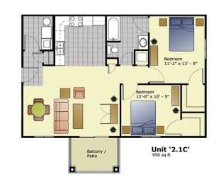 a floor plan of a small house with a bedroom and a living room