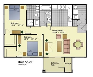 a floor plan of a small house with a bedroom and a living room