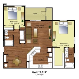 a floor plan of a bedroom apartment with a bathroom and a living room