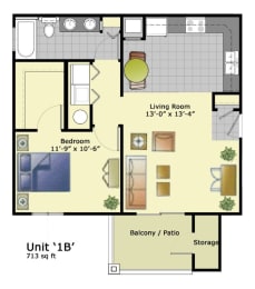 a floor plan of a small house with bedrooms and a bathroom