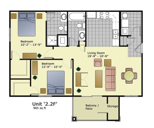 floor plan of the upper level of a 2 bedroom floor plan sold