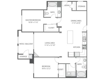 B4 Floor Plan at Victoria Arbors Apartment Homes
