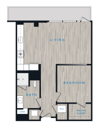 a floor plan of a room with a bedroom and a bathroom