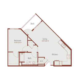 a floor plan of a 1 bedroom apartment