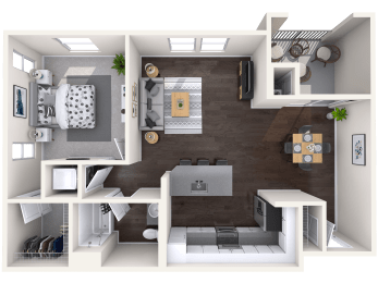 A1 Floor Plan at Mitchell Place Apartments, Murrieta, California