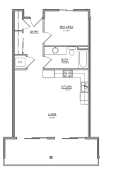 A1 floor plan at Village on Main Apartments