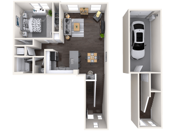 A4 Floor plan image at Mitchell Place Apartments, CA