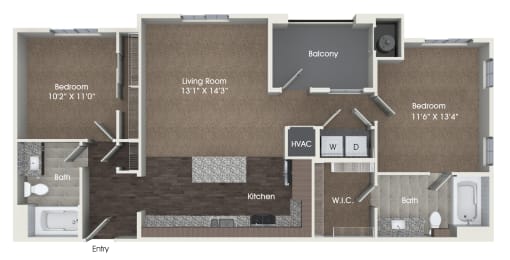 B3 Floor Plan at Andorra Apartments