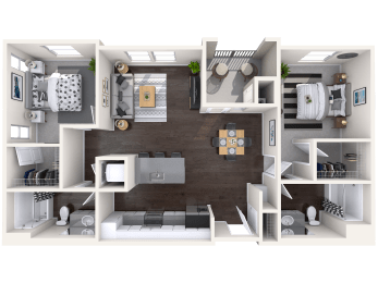 B1 Floor Plan at Mitchell Place Apartments, Murrieta, 92562