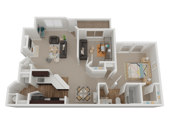 B1 Floor Plan at Stone Cliff Apartments