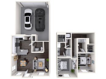 B4 Floor Plan at Mitchell Place Apartments, California