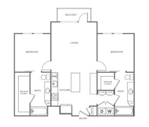 B4 Floor Plan at The Rylan Apartments