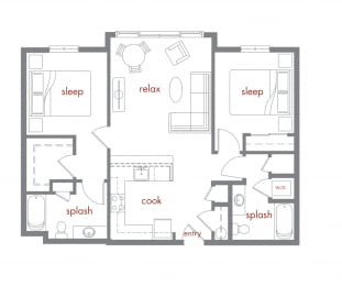 Floor Plan B4 at Tivalli Apartments