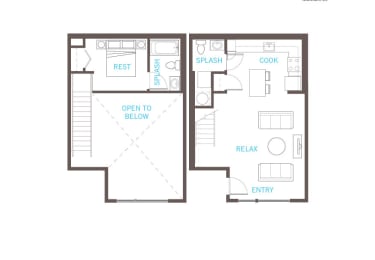 Floor Plan  1 Bed 1.5 Bath Floor Plan at Vue 22 Apartments, Washington, 98007