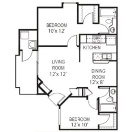 Garden Grove B2 Floor Plan at Garden Grove Apartment Homes, Tempe, AZ 85283
