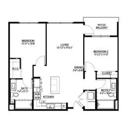 B2 Floor Plan Image at The Herald Apartments