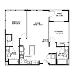 B4 Floor Plan Image at The Herald Apartments