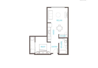 Floor Plan  1 Bed 1 Bath Floor Plan at Vue 22 Apartments, Washington, 98007