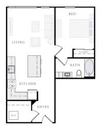Floor Plan  a floor plan of a small house with a bedroom and a living room