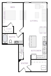 Floor Plan  a floor plan of a small house with a bedroom and a living room