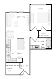 Floor Plan  a floor plan of a small house with a bedroom and a living room