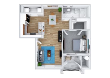 1x1 floor plan at Tribeca North Apartment Homes