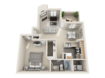 One Bedroom A1 Floor Plan at Village at Desert Lakes