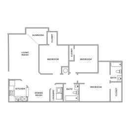 Floor Plan  a floor plan of a house with a bedroom and a living room