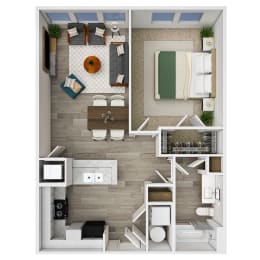 Floor Plan  1 Bedroom | Income Restricted