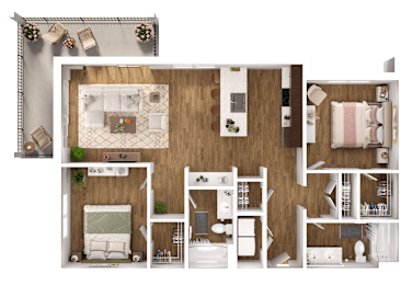 a floor plan of a house with a bedroom and a living room