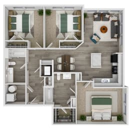 Floor Plan  3 Bedrooms | Market-Rate
