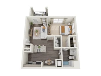 Floor Plan  a 1 bedroom floorplan with a bathroom and a living room