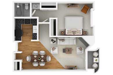 1 bedroom 1 bath B at Midvale Court Apartments Westwood, Los Angeles