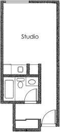 Studio 1 bath X06A Floor Plan at Midvale Court, California