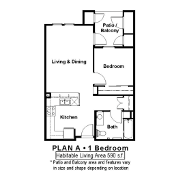 Floor Plan  1 Bedroom