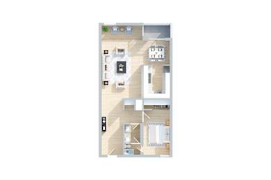 1 Bed 1 Bath Floor Plan at City Park View, Los Angeles, California