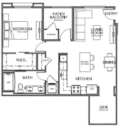 Floor plan 1 bed 1 bath 811 sq. ft. at The Overlook Santa Clarita, CA 91350