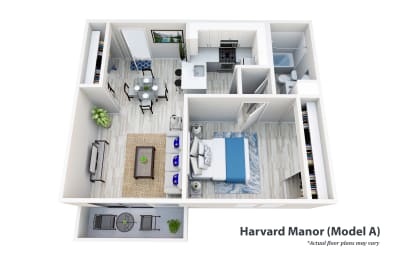 a floor plan image of the harvard manor apartments in dallas, tx at Harvard Manor, Irvine, 92612
