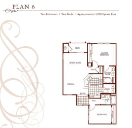 2 Bed 2 Bath Floor Plan at Sonoma at Porter Ranch, Porter Ranch, CA, 91326