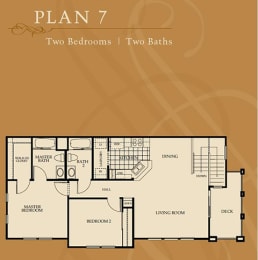 Two Bed Two Bath Floor Plan at Sonoma at Porter Ranch, Porter Ranch, CA