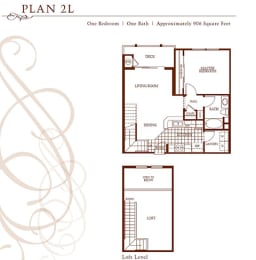 1 Bedroom 1 Bath Floor Plan at Sonoma at Porter Ranch, Porter Ranch