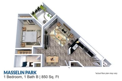1 bed 1 bath A at Masselin Park West, California