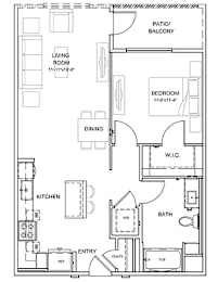A3 Floor Plan at Pradera Apartments, San Ramon, CA,  94582