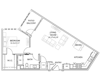 A5 Floor Plan at Pradera Apartments, San Ramon