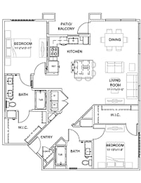 B4 Floor Plan at Pradera Apartments, California