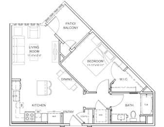 Pradera 1 Bed 1 Bath A1 at Pradera Apartments San Ramon, California 94582
