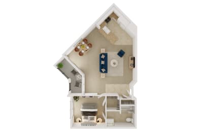 Unit1N Floor Plan at Tesoro Senior Apartments, Porter Ranch, CA