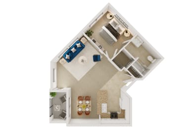 Unit1X Floor Plan at Tesoro Senior Apartments, Porter Ranch, 91326